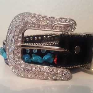 Atlas Western Embellished Rhinestone Bling Belt
